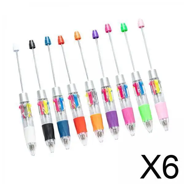 

Beadable Pen Assorted Colors Black Ink Ballpoint Customizable Rollerball Office Writing Pen for School Students