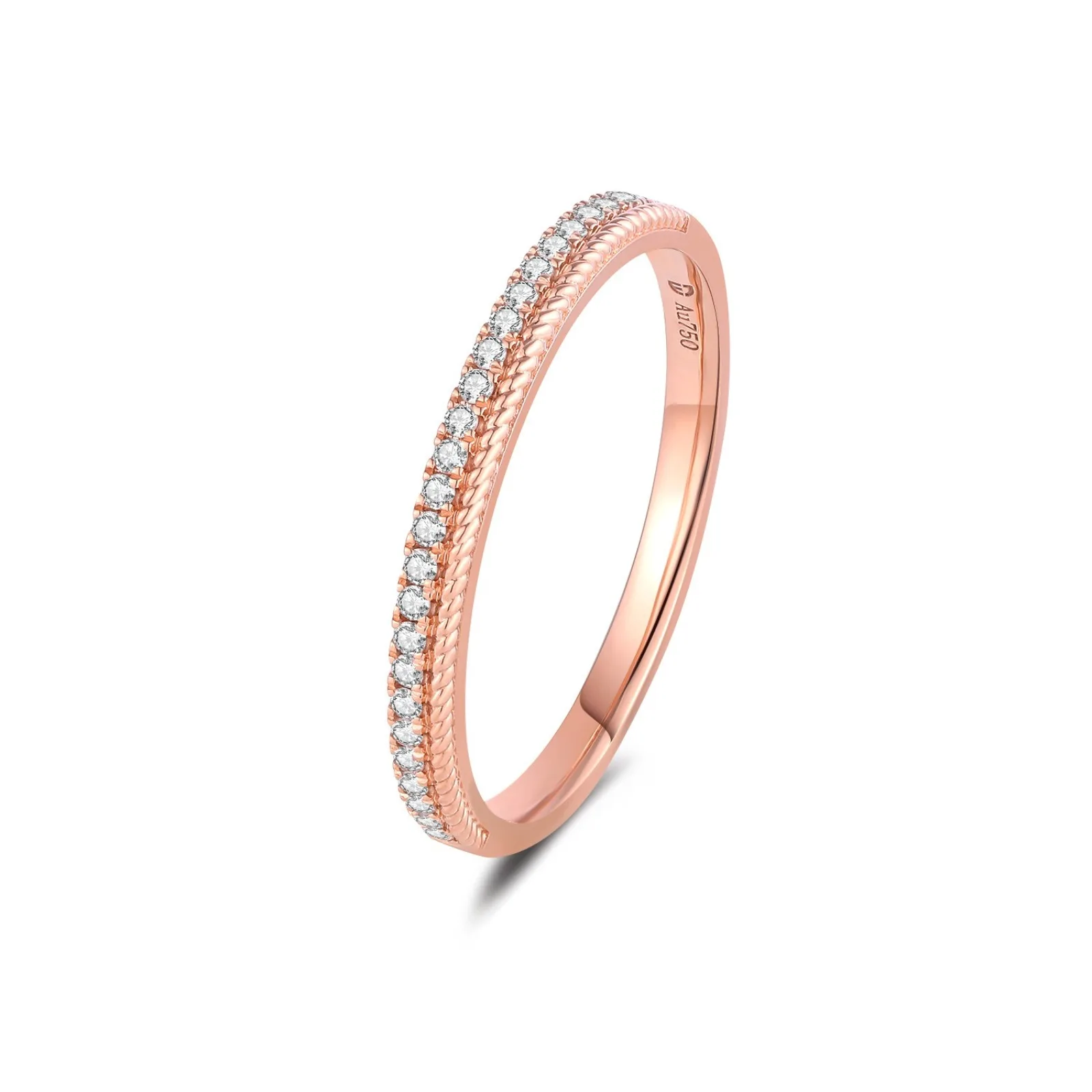 MUSHAN Luxury 925 Sterling Silver Jewelry Factory Wholesale18k Rose Gold Commuter Versatile  Diamond Row Diamond Ring Wholesale