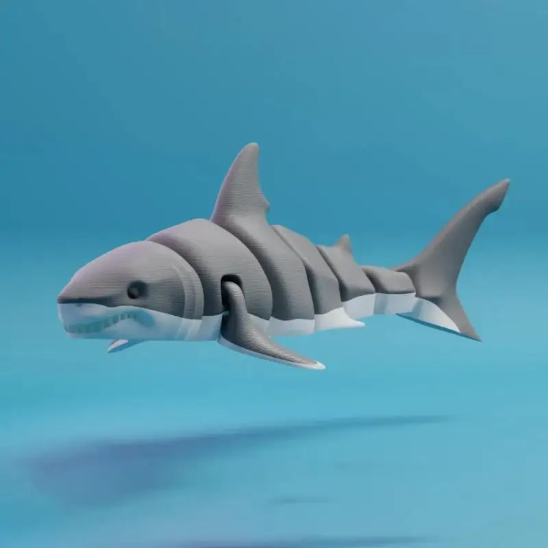3D Printed Small Animal Joint Flexible Simulation Shark, Killer Whale Ornament Home Decoration Perfect Gift For Friends Family view 4