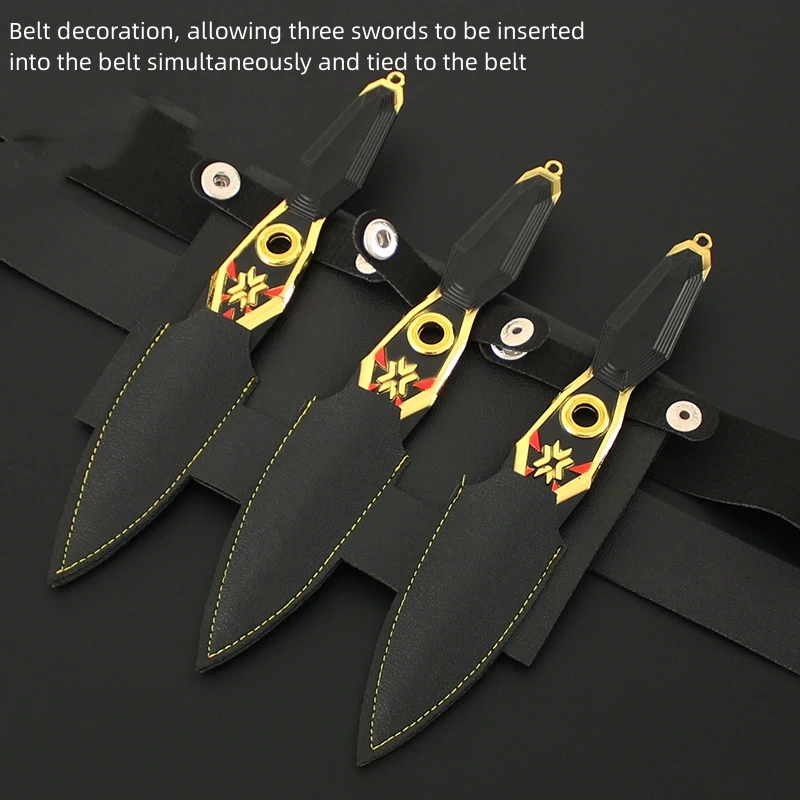 3pcs Sets Full Metal Valorant Weapon Jett Kunai Champions 2023 Kunai Alloy Samurai Sword Cosplay Katana Model Knife Gift Toy Boy