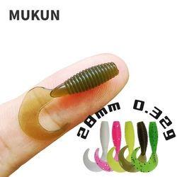 MUKUN 10PCS Mini Ajing Soft Fishing Lure 0.32g/28mm Artificial Swimbait Jig Wobbler Bass Bait Fishing Tackle Soft Bait