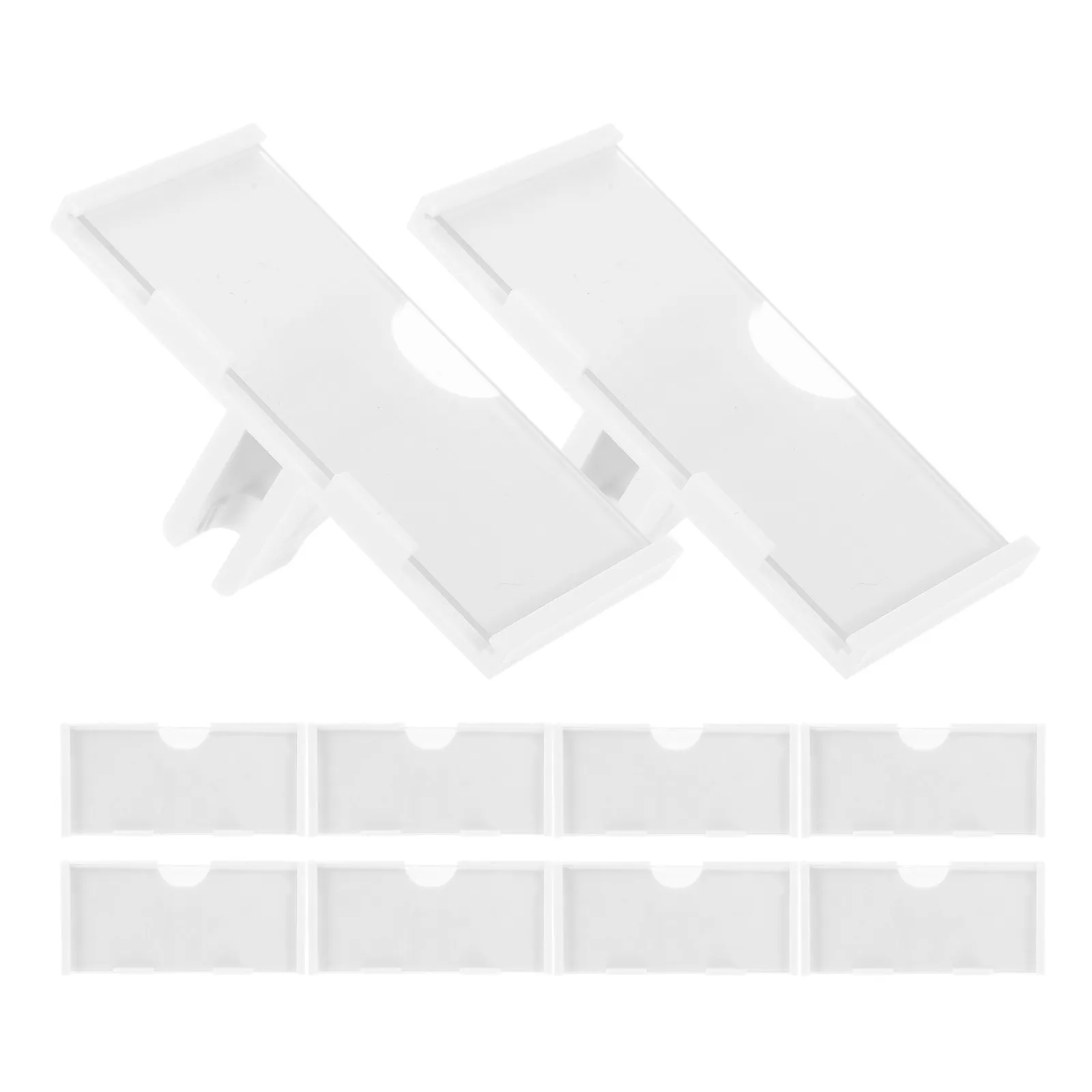 

10 шт. белых пластиковых держателей ценников, многоразовые зажимы для этикеток на полки, для супермаркетов и розничных магазинов, товары для супермаркетов