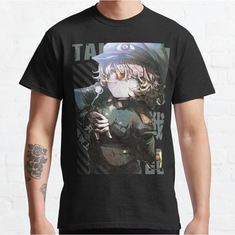 

0516 Youjo Senki The Evil Tanya Degurechaff Gift t shirt Anime girls Graphic Tee 100% cotton print Y2K clothes Large size Tops