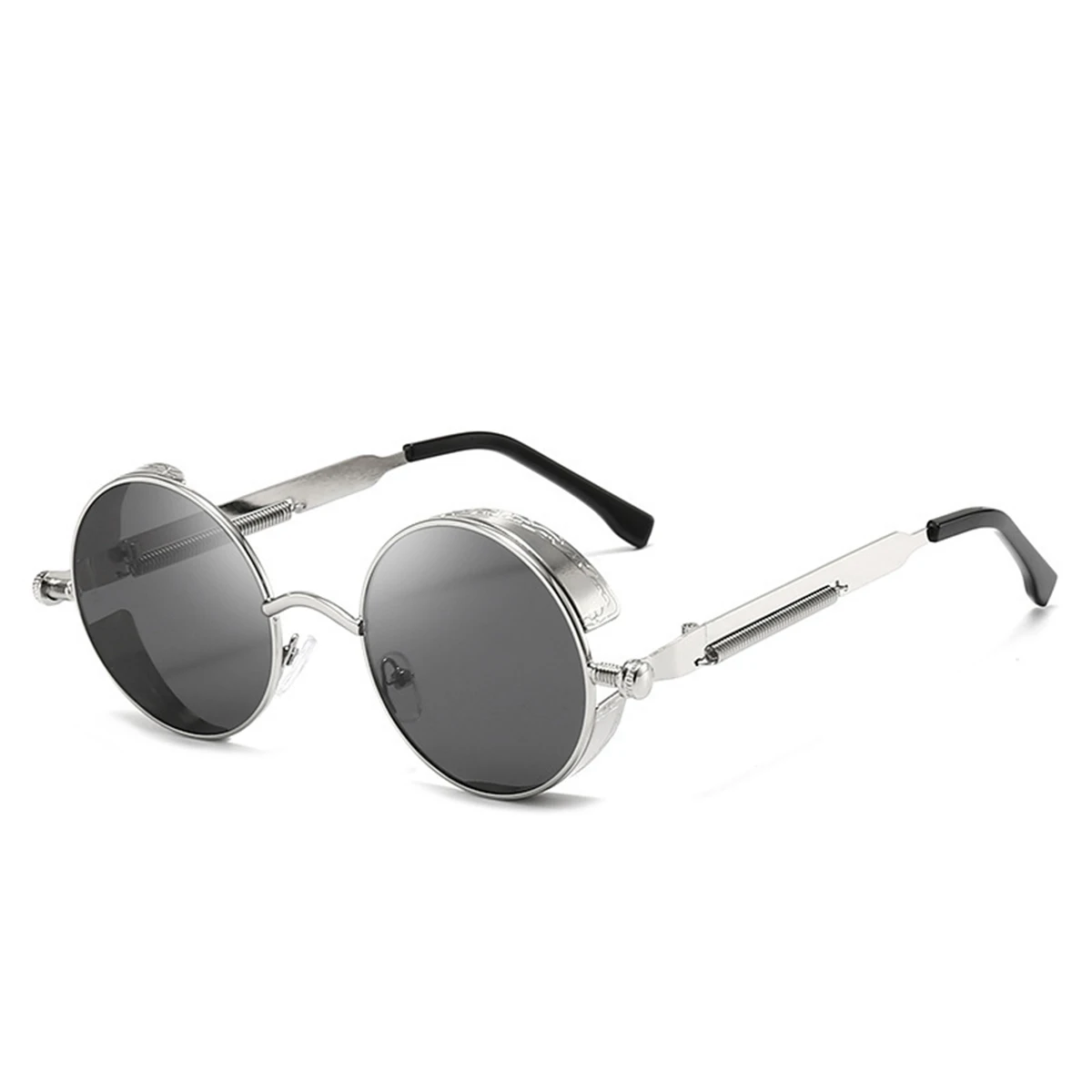 Retro-Punk-Sonnenbrille, runde, reflektierende Sonnenbrille für Männer und Frauen – Detail 13
