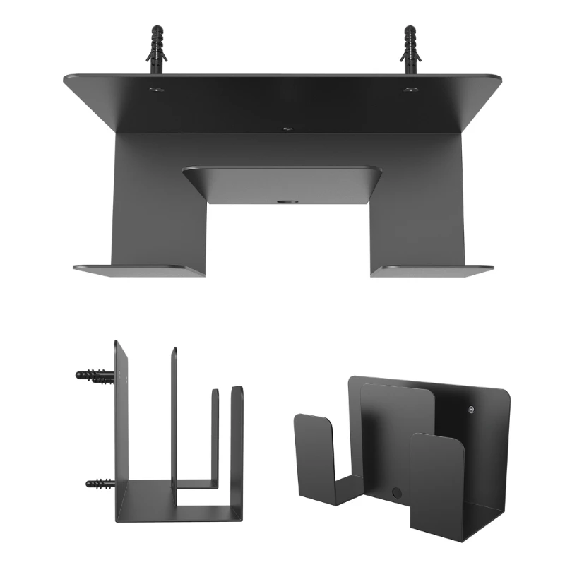 Soporte montaje en pared metal 2 capas que ahorra espacio para teclados enrutadores portátiles