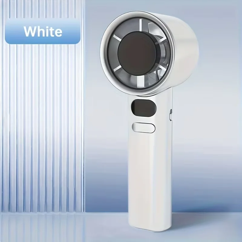 Mini Handheld Fan Mute Handheld Fan 4 Speeds Adjustment Air Calculating Fan With Power Display Portable Handheld Fan image 3