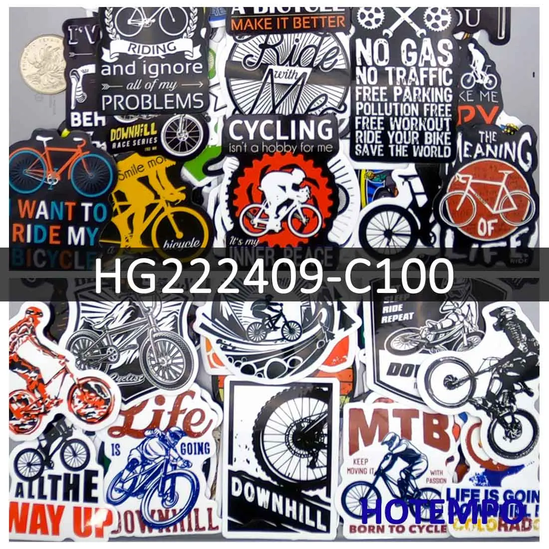 Bicycle Sports Stickers, Mountain Bike Downhill, MTB Ride Funny Picture, for DIY Creative Decoration, Sticker Toys, 50/100PCS