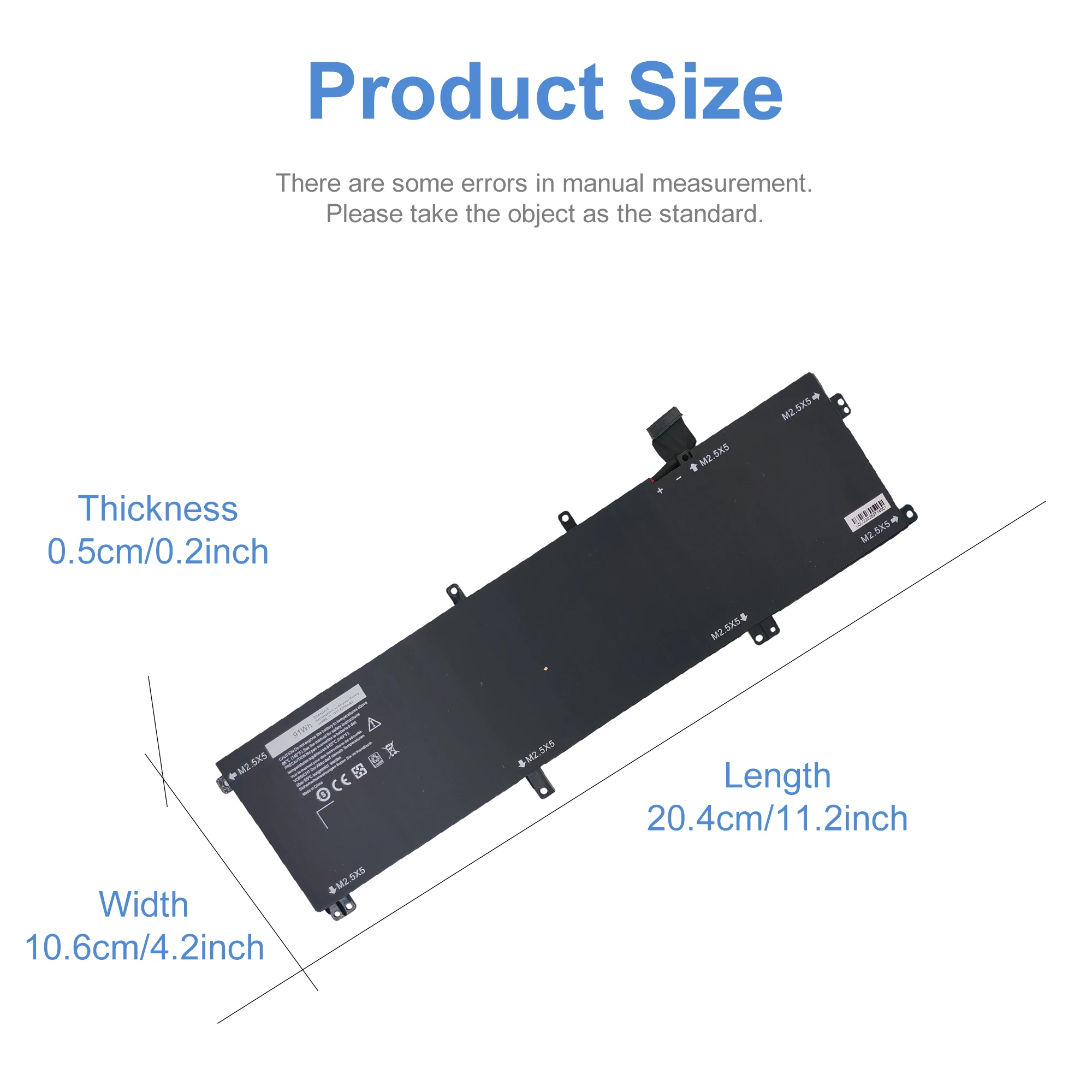11.1V 91WH 245RR Laptop Battery for DELL XPS 15 9530 9535 Series For DELL Precision M3800 TOTRM H76MV 7D1WJ
