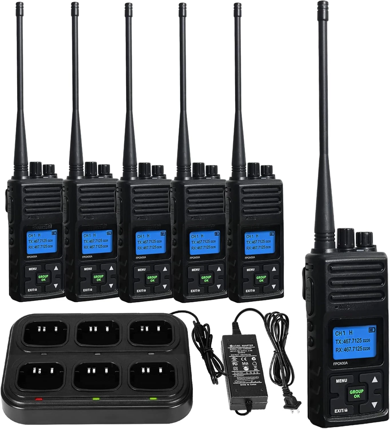 

5wTwo Way Radio Rechargeable, Long Range 2 Way Radio 1500mAh Programmable Walkie Talkie for Adults Heavy Duty
