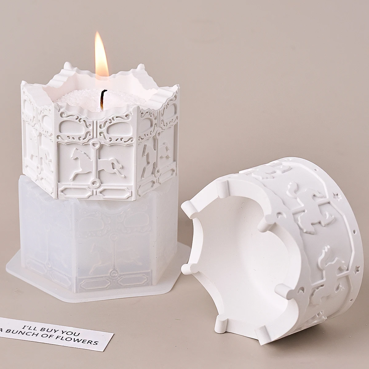 Karussell Lagerung Jar Silikon Form DIY Pferd Aromatherapie Kerzenhalter Casting Formen Schmuck Lagerung Organizer Lagerung Box Form