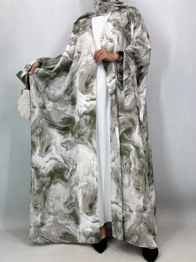 

Рамадан, марокканский мусульманский роскошный модный женский комплект, мусульманский кардиган с рукавами «летучая мышь», свободный и элегантный, с платком Абая