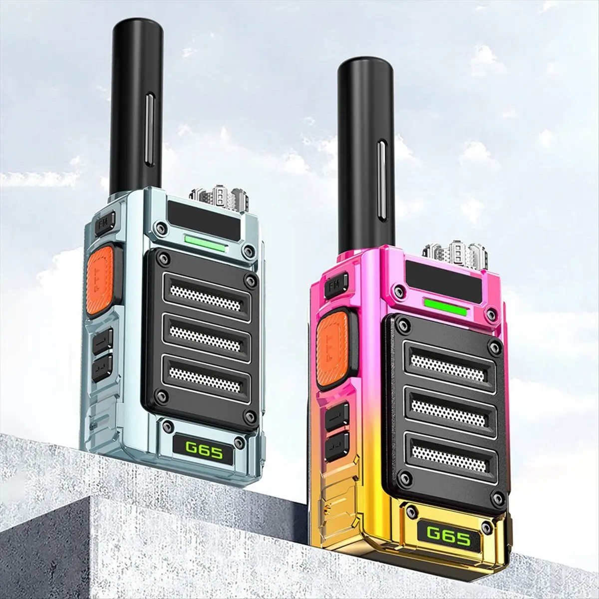 

G65 Walkie Talkie UHF FM Radios Long Range Portable Ham Amateur Two-Way Radio Profesional Communicator for Children,B