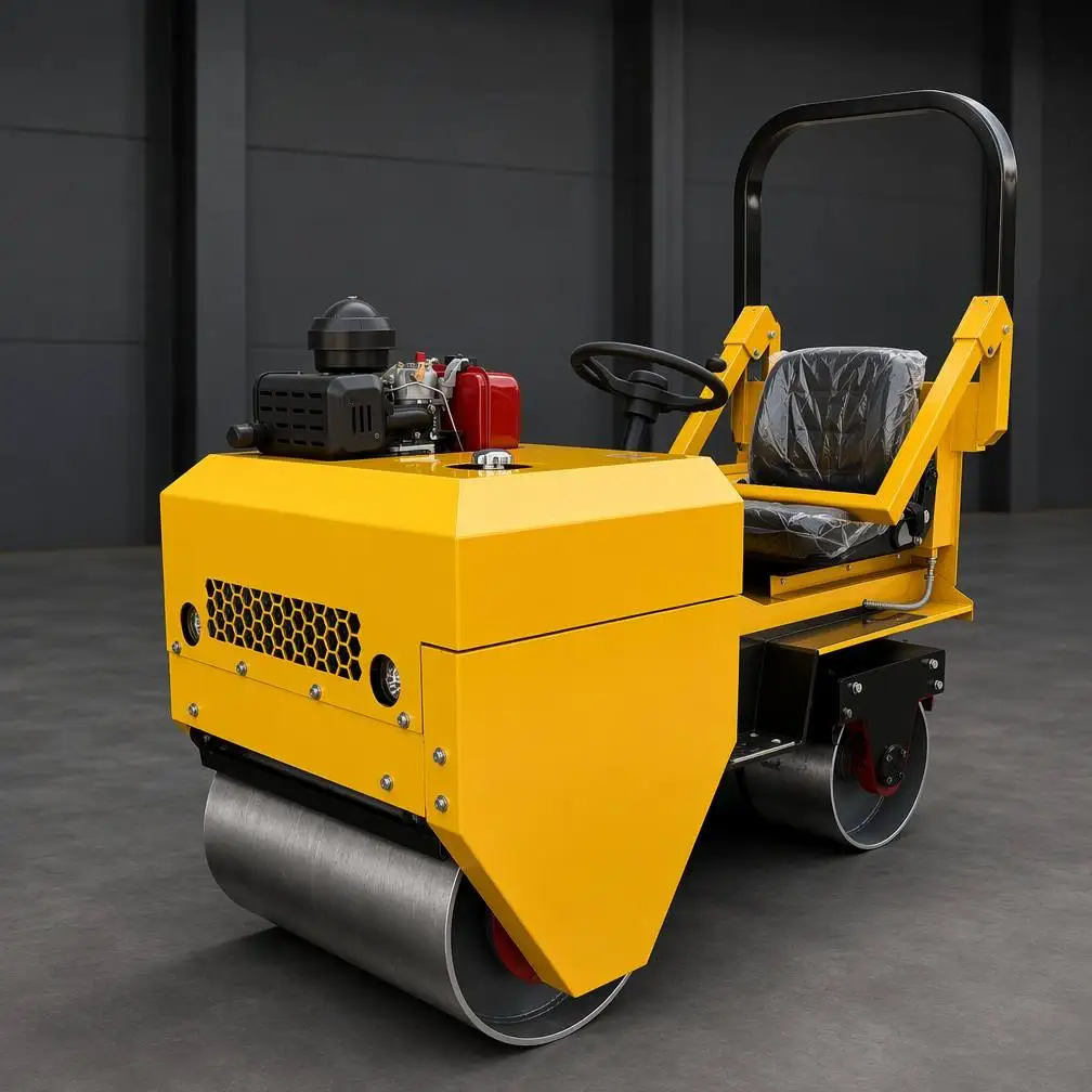 850 Small Tandem Vibratory Roller Ride on Double Steel Wheel Diesel Compactor for Narrow Road Pavement