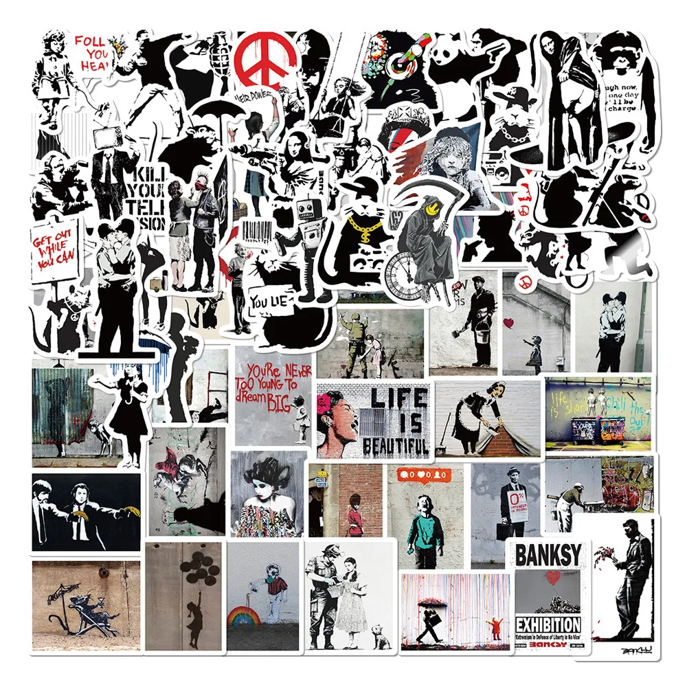 

60Pcs Banksy Stickers banksy art graffiti Stickers for DIY Luggage Laptop Skateboard Motorcycle Bicycle Sticker