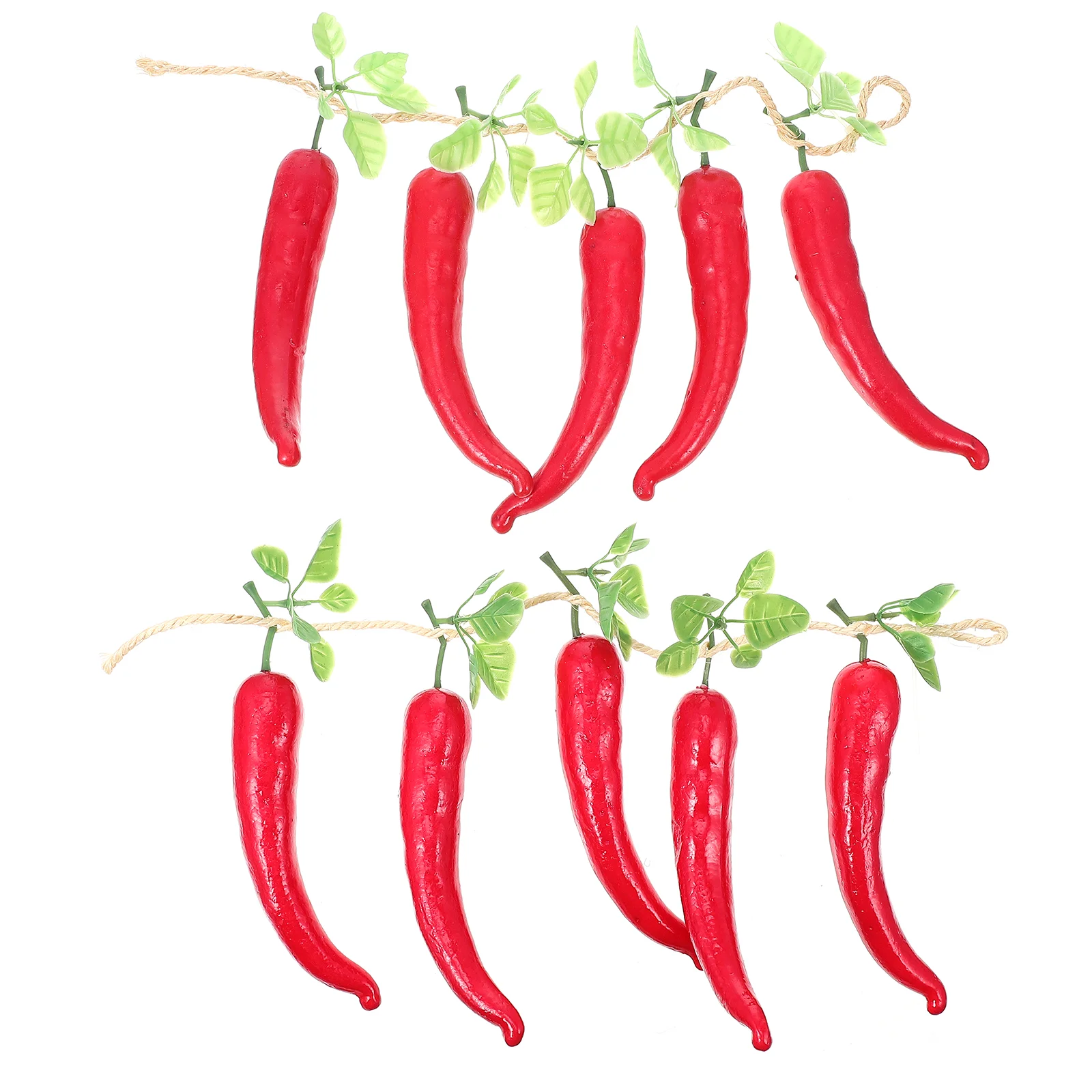 2 Strings Simulation Red Long Pepper Vegetable Enlightenment Toy Chili Cook Off Decorations Shop Lifelike Model Hanging Foam