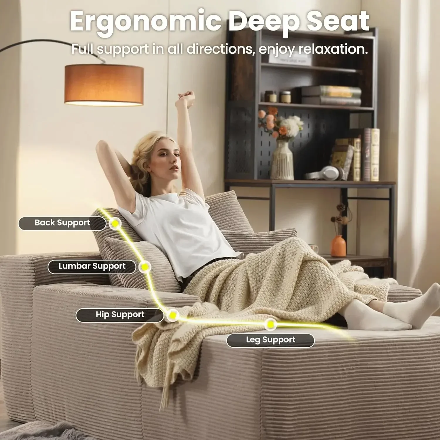 

Диван-кровать, стулья для чтения, пушистые плюшевые вельветовые диваны-облака, 6-дюймовый шезлонг для дома, большой мягкий диван-кровать