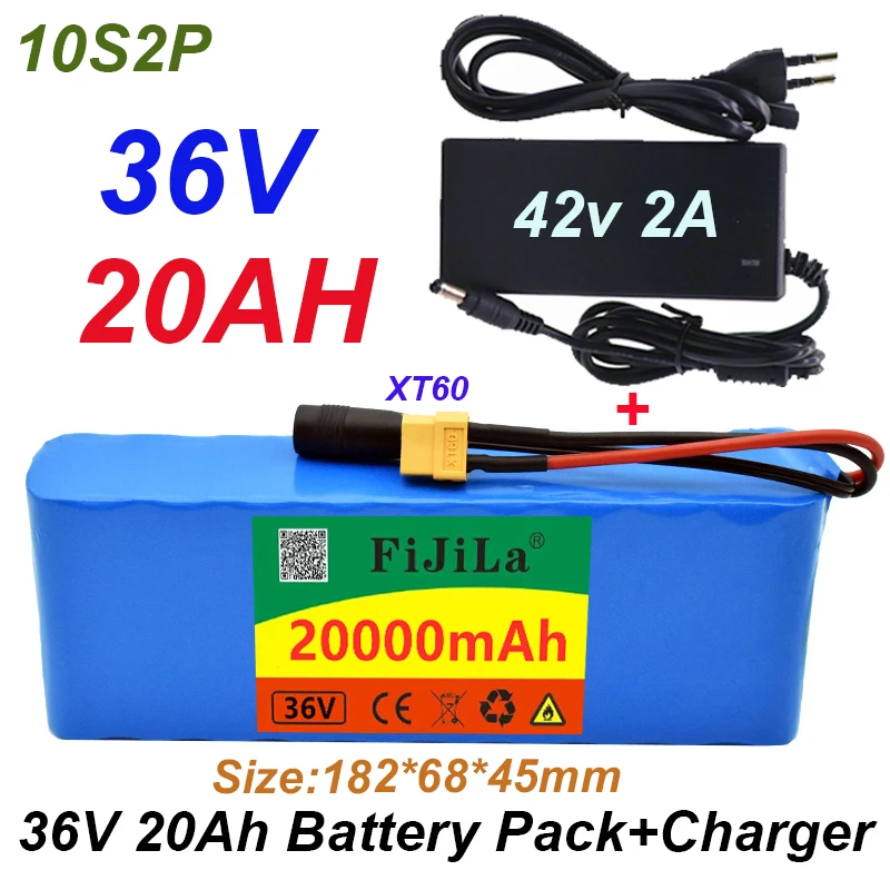 

36V 20Ah 10S 2P 18650 akku 20000mAh, modifizierte Fahrräder, elektrische fahrzeug 42V Schutz PCB + 42V Ladegerät