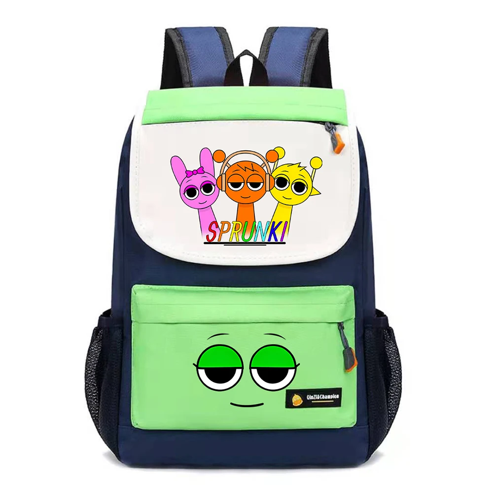 Sprunki Kids Cartoon Backpack Children Anime Fashion Schoolbag Boy Casual Knapsack Girl Cute Book Bag Accessories Shoulders Bags