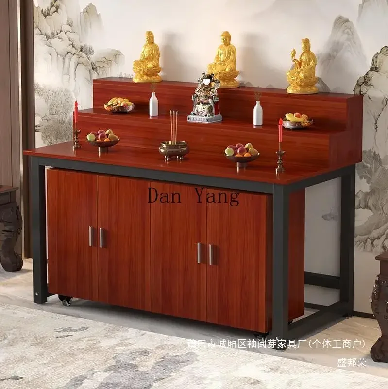 YJ Shrine Offering Table Simple Shrine Economy Shrine Standing Cabinet Guanyin Offering Household Table Buddhist Table