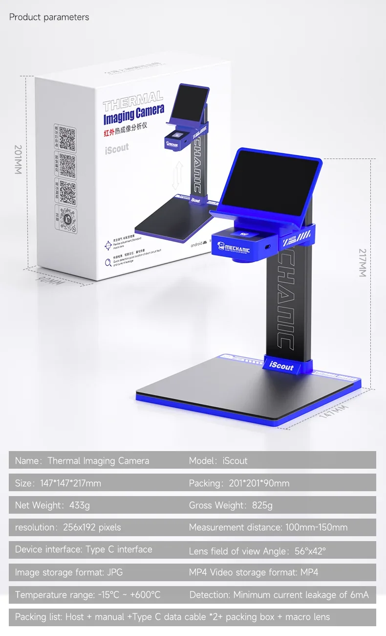IScout 256*192 كاميرا التصوير الحراري للهاتف الخليوي اللوحة الأم استكشاف الأخطاء تشخيص الأشعة تحت الحمراء الكشف الحراري #6