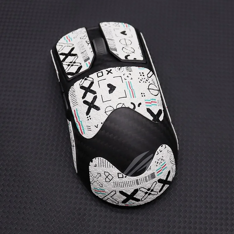 1세트 마우스 미끄럼 방지 스티커 ASUS ROG Harpe Ace Extreme 카본 파이버 마우스 논슬립 땀 방지 테이프 정교한 질감