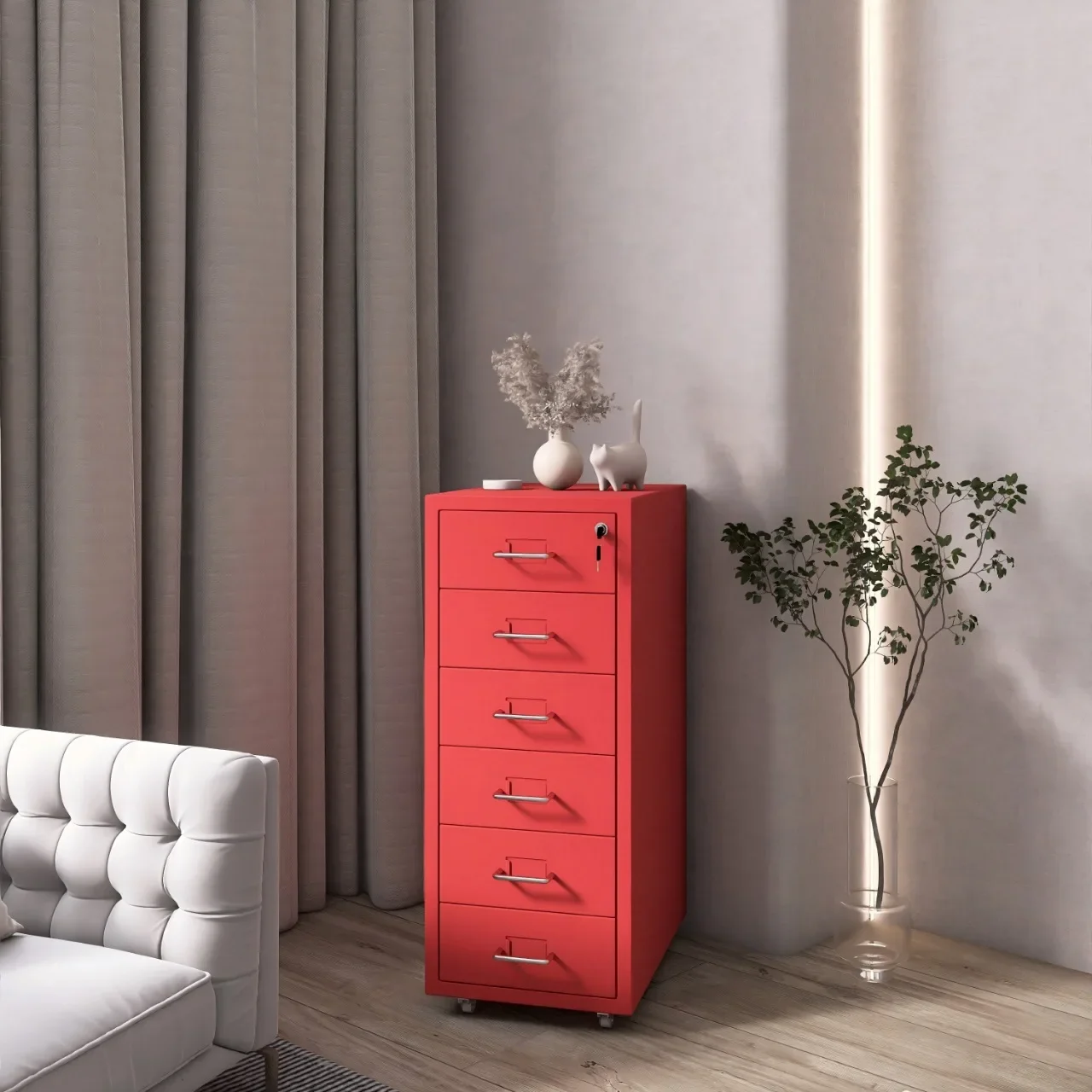 ins wind wrought iron chest of drawers, easy disassembly and assembly, Helmer table under the chest, household steel color stora
