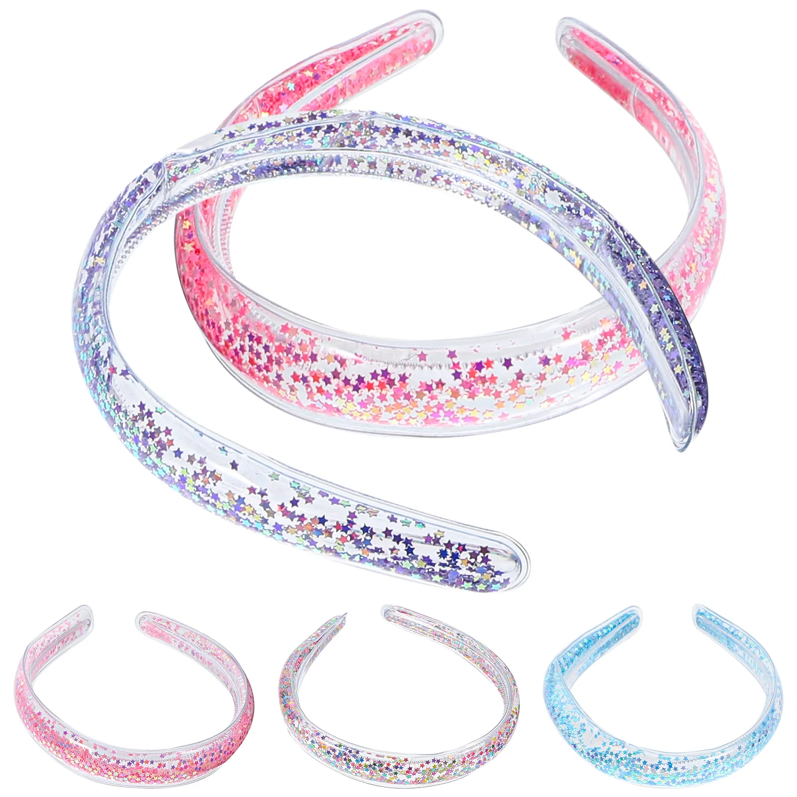 

5 Pcs Quicksand Headbands Sequin Headdress Hair Clamp Smooth Edge Durable PC PVC Comfortable Trendy Accessories Women Teen Girls