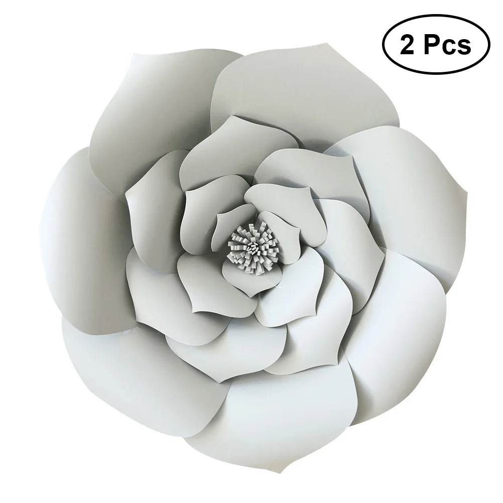

2pcs 30Cm Paper Flowers Decorations Reusable Artificial Roses For Wedding Party Centerpieces Table Scatters Bridal Baby Shower