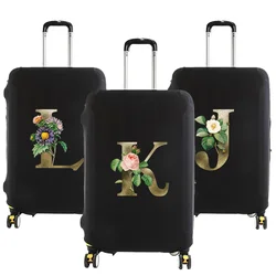 Luggage Protective Cover for 18-32 Inch Fashion Golden Flower Pattern Trolley Suitcase Elastic Dust Bags Case Travel Accessories