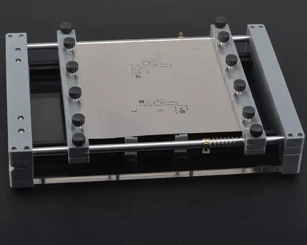 250x250mm SMT Solder Paste Screen Printing Machine - Manual Desktop PCB Stencil Printer for Precision PCB Prototyping