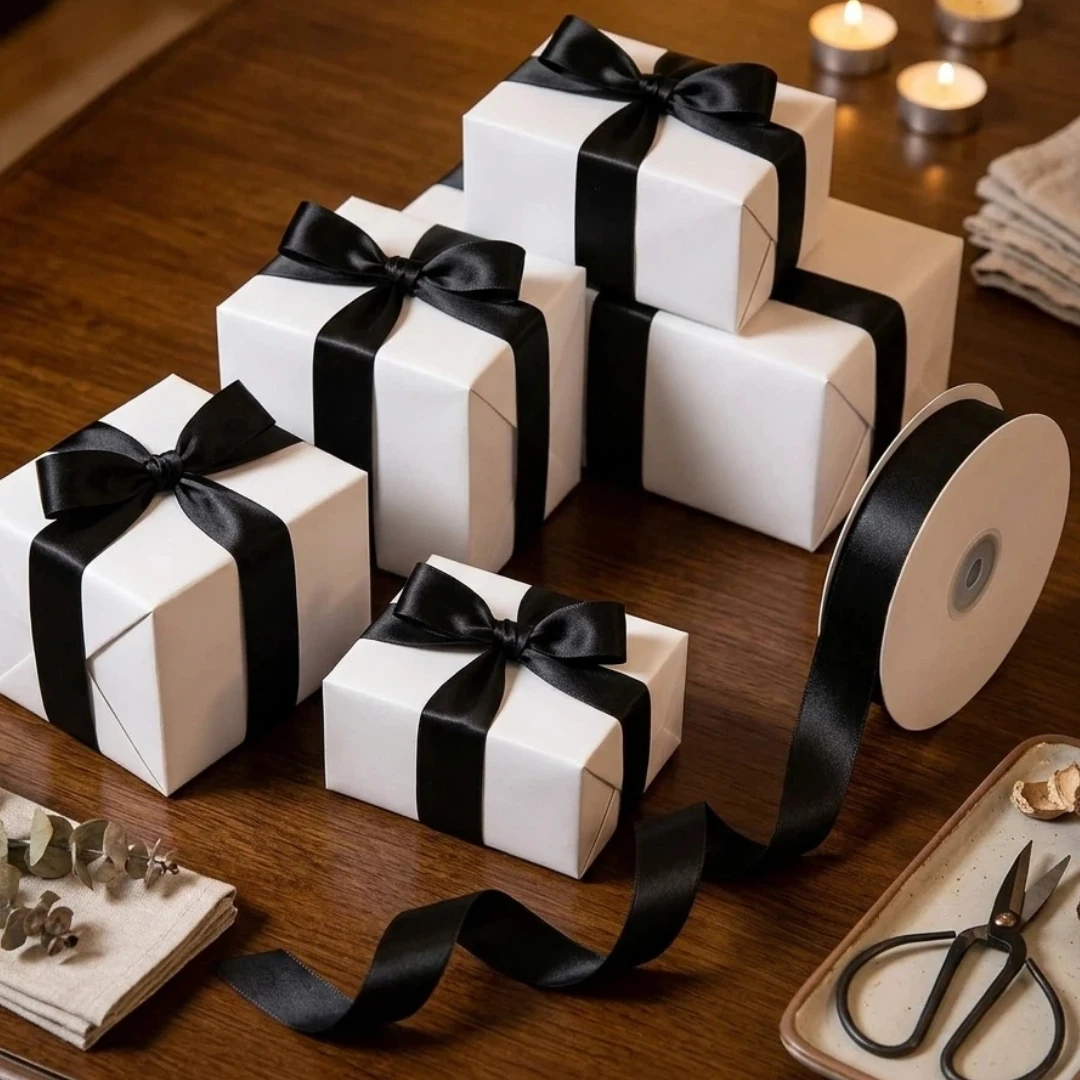 1 Inch x 100yds Black Satin Ri - Ribbon Bow Gift review and price