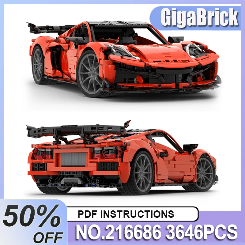 

Luxury MOC 216686 Display-worthy Super Car Racing Vehicle 42172 1:8 Model Blocks Bricks Assembly Kids DIY Toys Chrismas Gifts