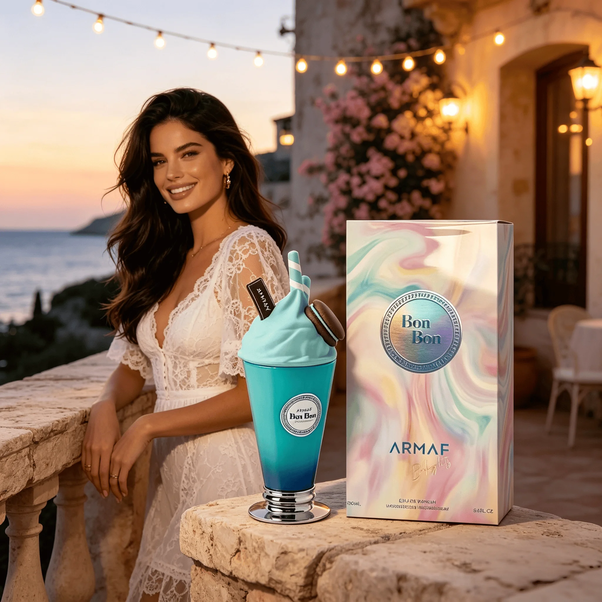 Armaf Bon Bon Eau De Parfum Spray 100ml 3.4oz Unisex Fragrance, Sweet Gourmand Fruity Floral Scent, Cute Ice Cream Milkshake Bottle Design, Long Lasting Luxury Arabian EDP Perfume Gift for Men Women Dating Party Daily Wear view 5