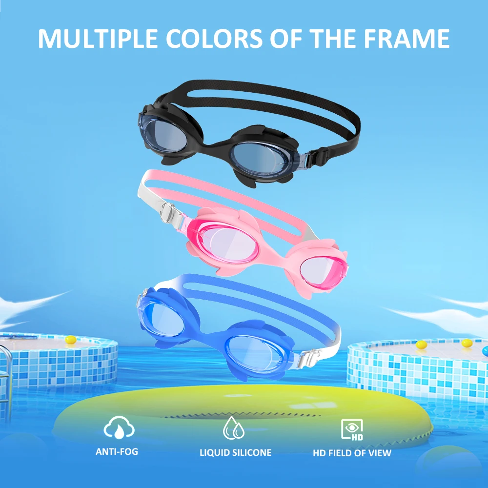 Occhialini da nuoto per bambini Toddler 3-14 Anti Fog nessuna perdita Clear Wide Vision Swim Glasses ragazzi ragazze Pool Beach accessori per il