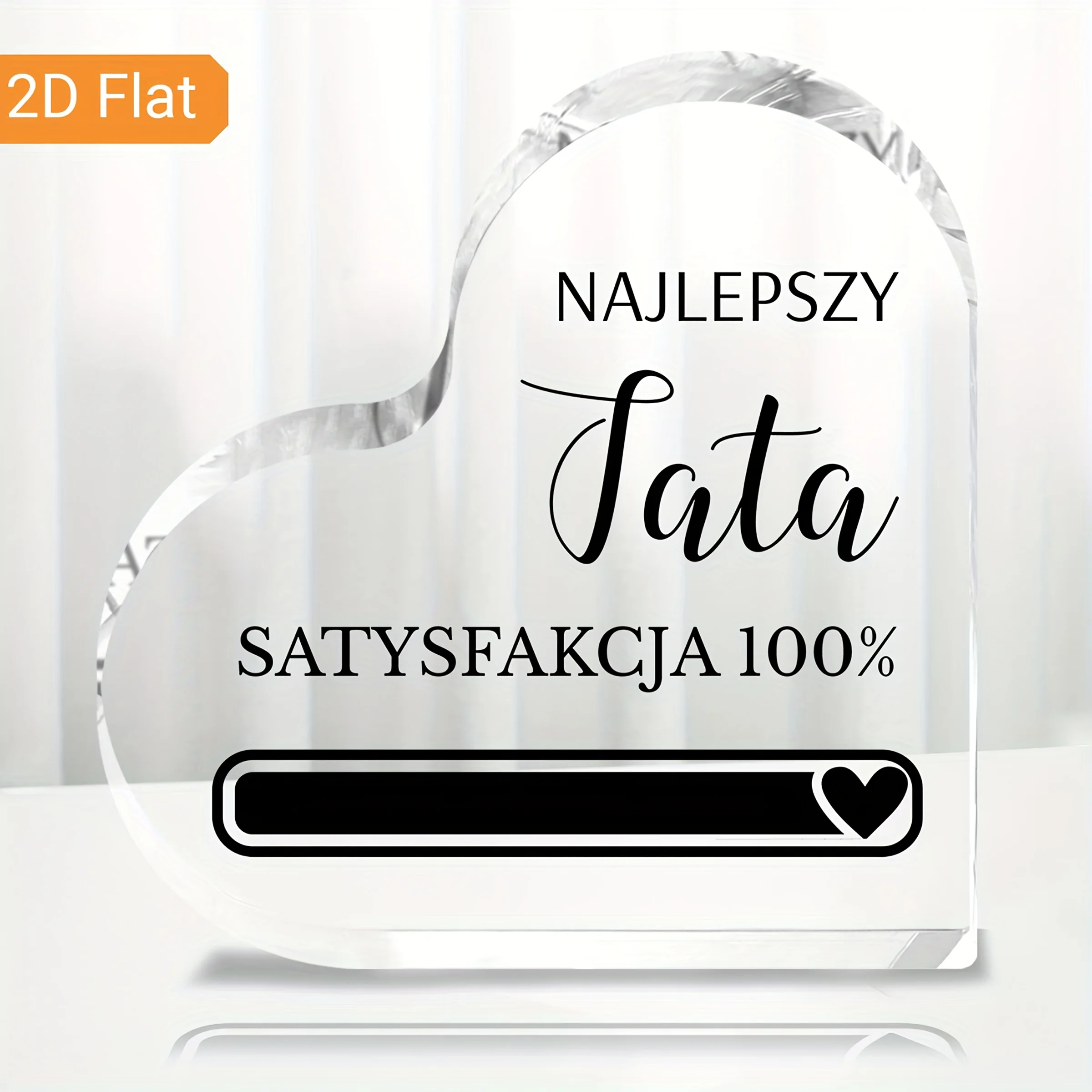 CIFBUY Acrylic Plaque 2D Flat Polish Best Dad Progress Bar Heart Desktop Decor Home Ornament Gift