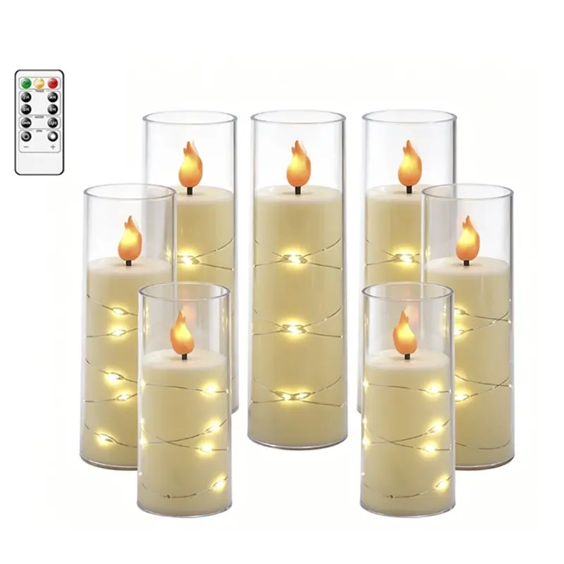 [NEWA76K!】 LED Lights Electronic Candles Remote Control Timer Function Complete Set For Christmas Weddings And Birthdays