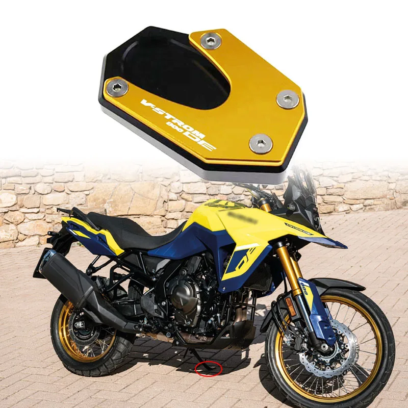 Kickstand Pé Side Stand Extension Pad, Acessórios para Motocicleta Suzuki VStrom 800DE V-STROM 800 DE 2023