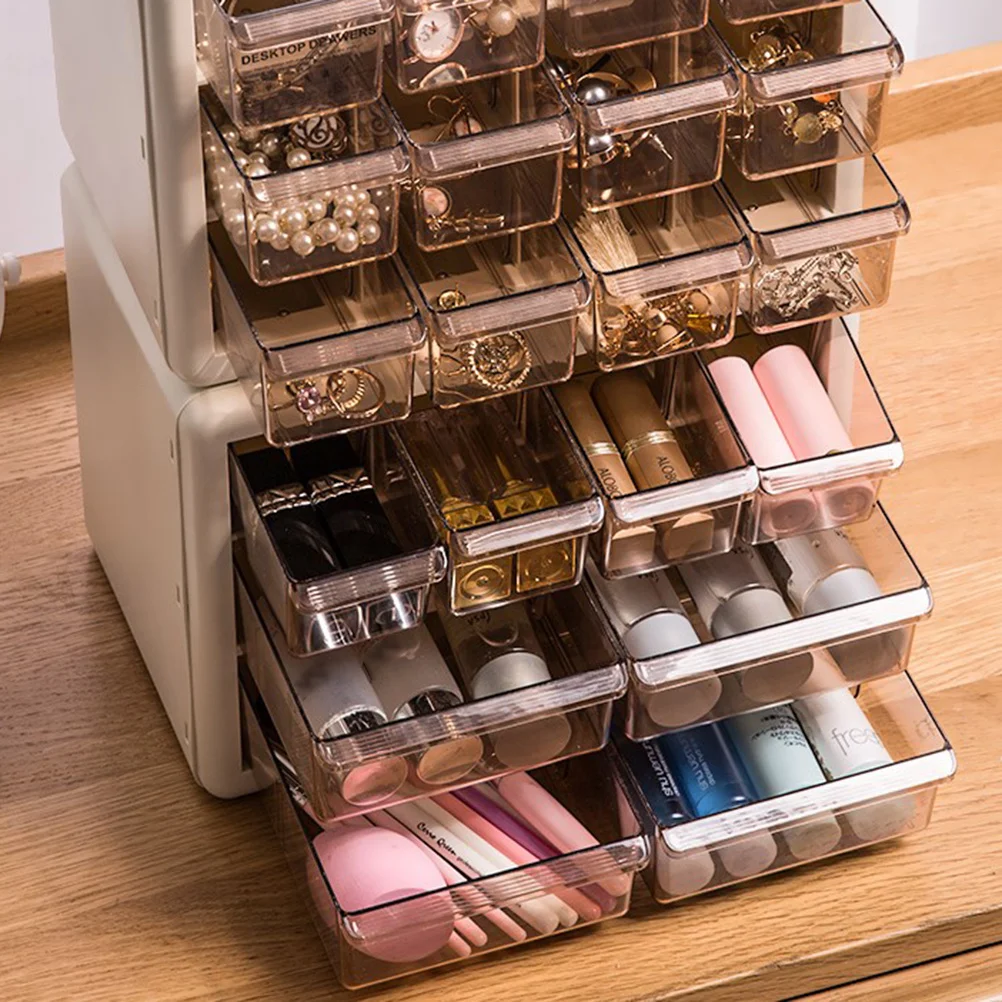 

1Set Transparent Multi-Deck Jewelry Storage Cabinet Black Desktop Drawer Organizer Wall Mount Box for Sundries Sorting Neat Room