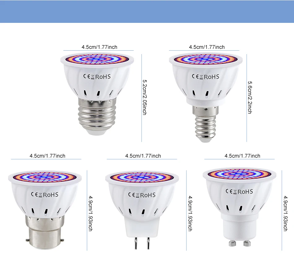 9W E27/E26 LED Wachsen Licht GU10 Volle Spektrum Pflanzen Lampe E14 Für Indoor Topf Obst Growbox Anbau birne MR16 AC220V 5W 7W – Detail 10