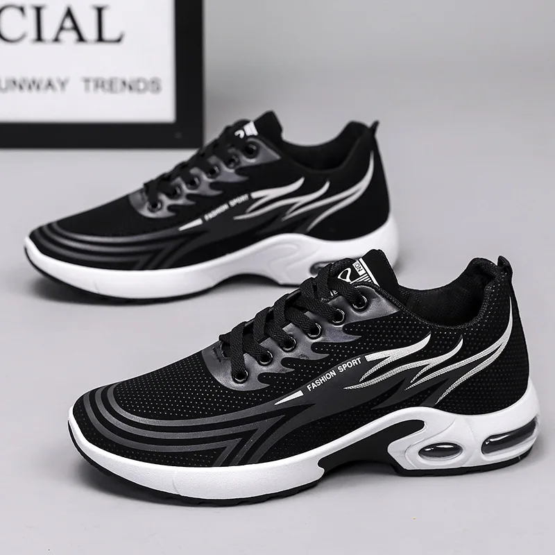 Men Sports Shoes 2025 Spring New Men Paltform Air Cushion Casual Shoes Fashion Casual Sneakers Men Mesh Breathable Men Sneakers