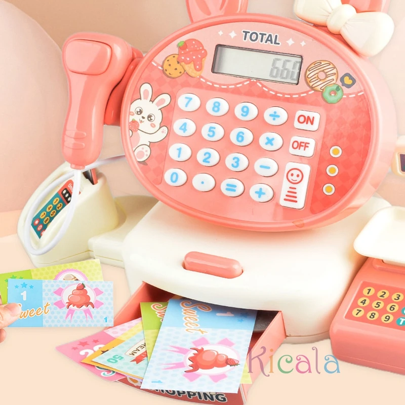 Kids Shopping Cash Register Toys Mini market Receiver Set Calculation Checkout Counter Toy Bithtday Christmas Gifts