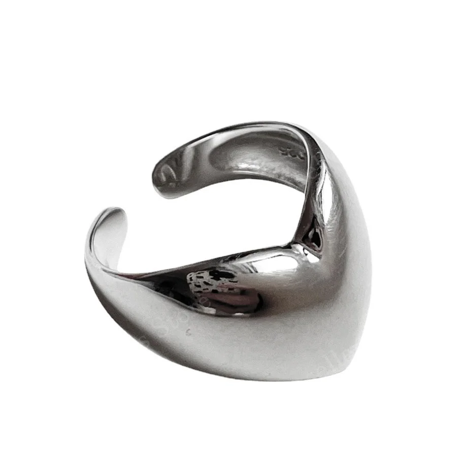 925 Sterling Silver / 18K Gold Plated Simple Polished Heart Ring for Women, Fashion Charm Jewelry, Wedding Gift view 6