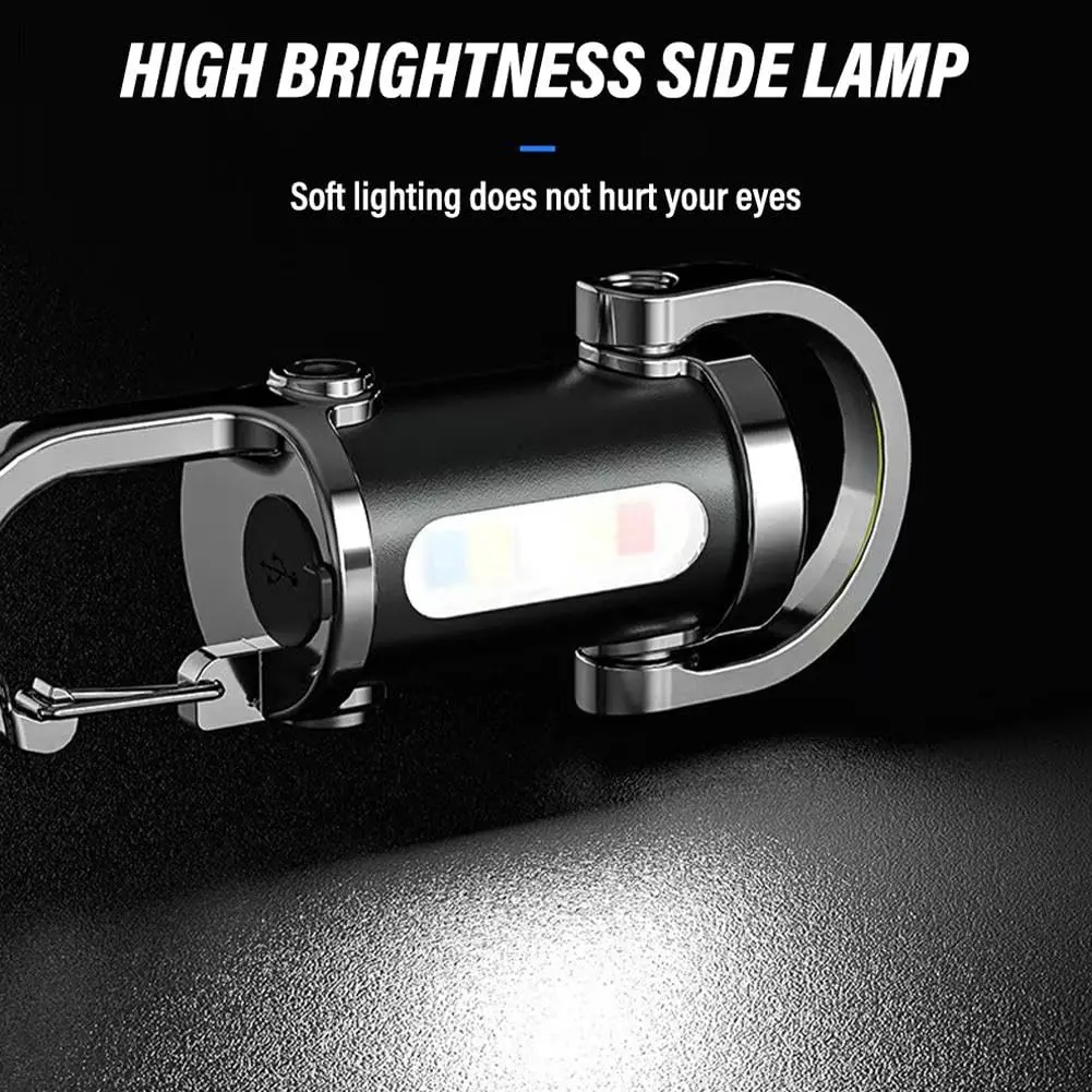 1200LM Super Bright Mini Chaveiro Lanterna Ultra-brilhante LED Chaveiro Portátil LED Luz de Trabalho com Power Bank 3 Modos