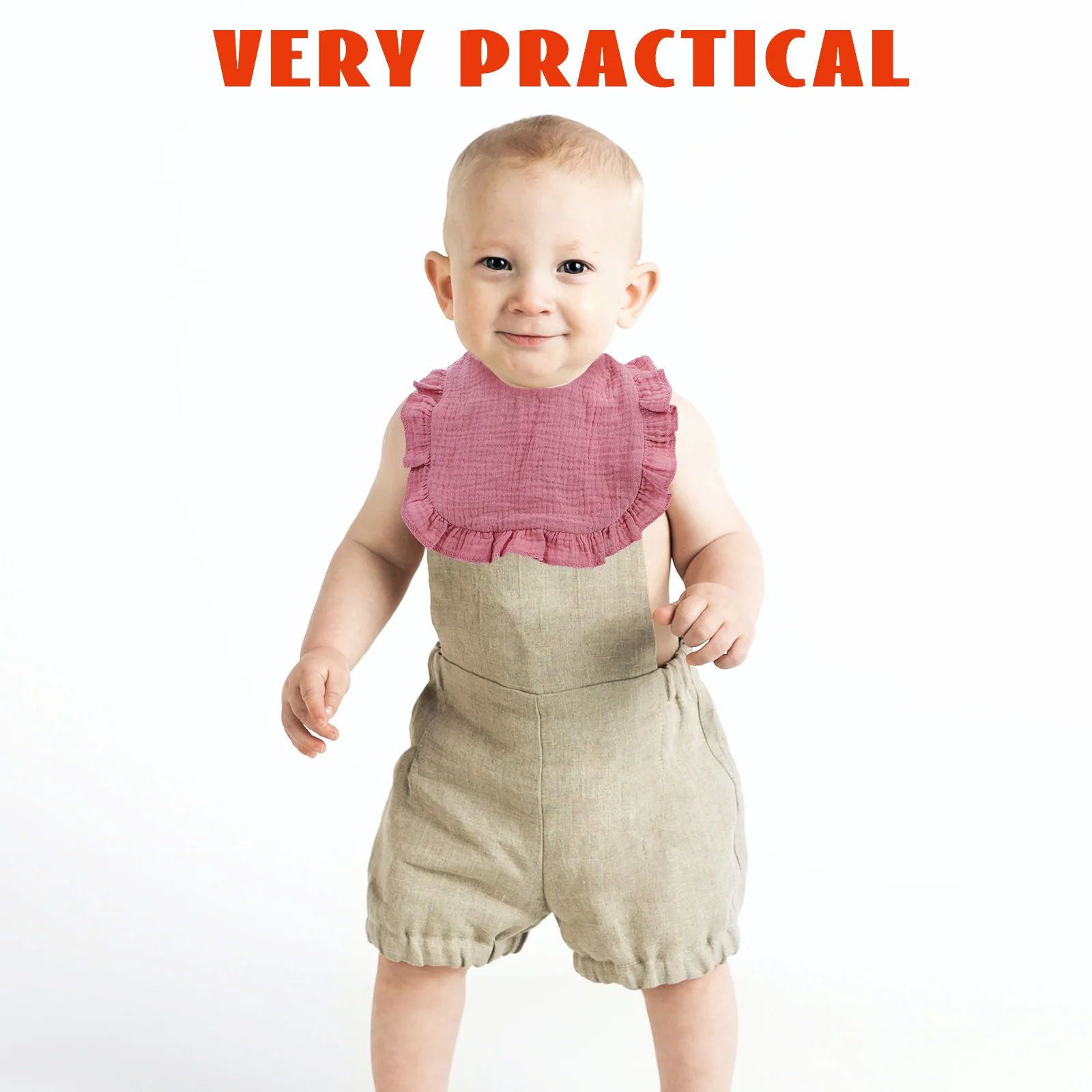 6 قطع مريلة أطفال قطنية ناعمة قابلة للتنفس للرضع والأطفال الصغار وقت التغذية هدية مثالية لآباء استحمام الطفل #2