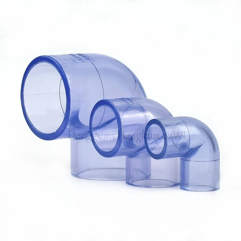 20~110mm Transparent UPVC Elbow Connector Garden Irrigation Aquarium Tank Water Pipe Connectors Equal Dia PVC Pipe Joints