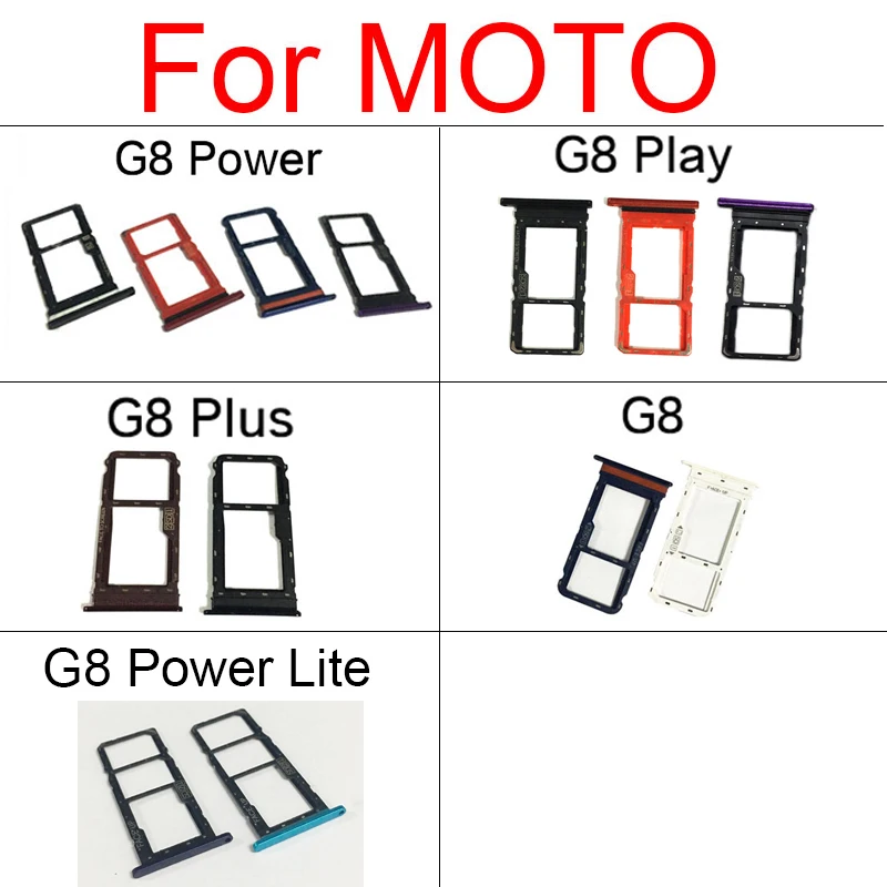 Soporte de la bandeja de la tarjeta Sim para Motorola Moto G8 Play Plus Power Sim Micro lector adaptadores de la ranura de la tarjeta enchufe de la