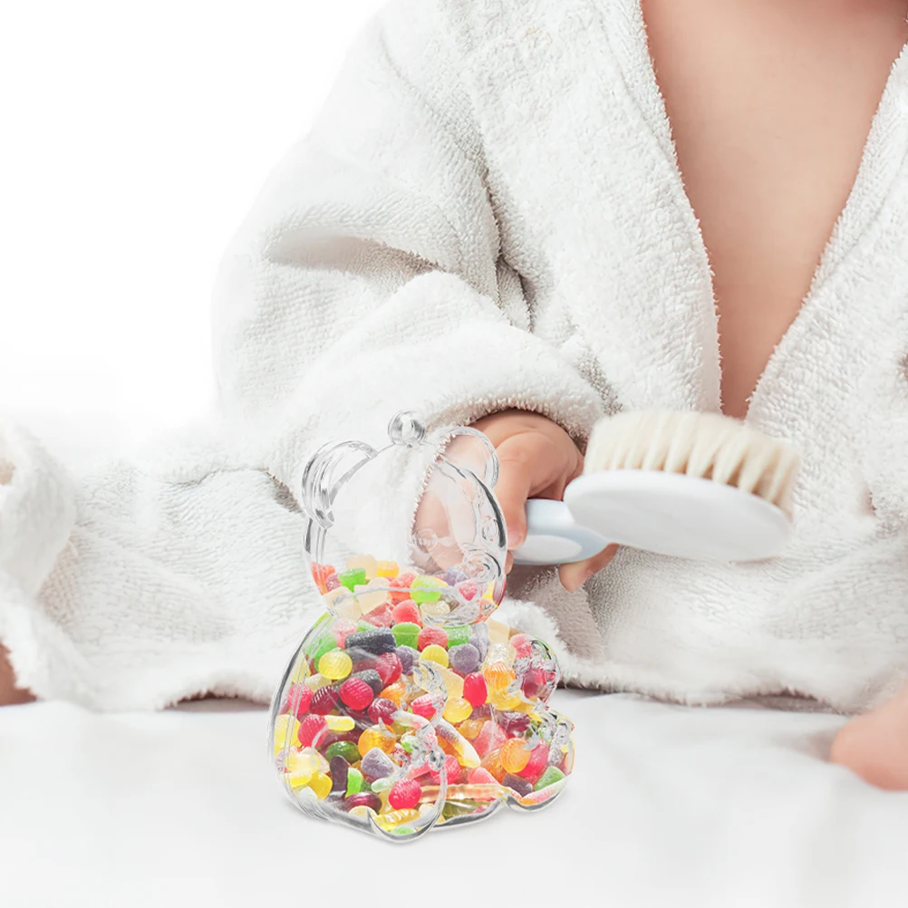 

24 Pcs Candy Box Chocolate Bear Jar Wedding Storage Containers Clear Baby Shower Boxes Shaped Favor Packaging