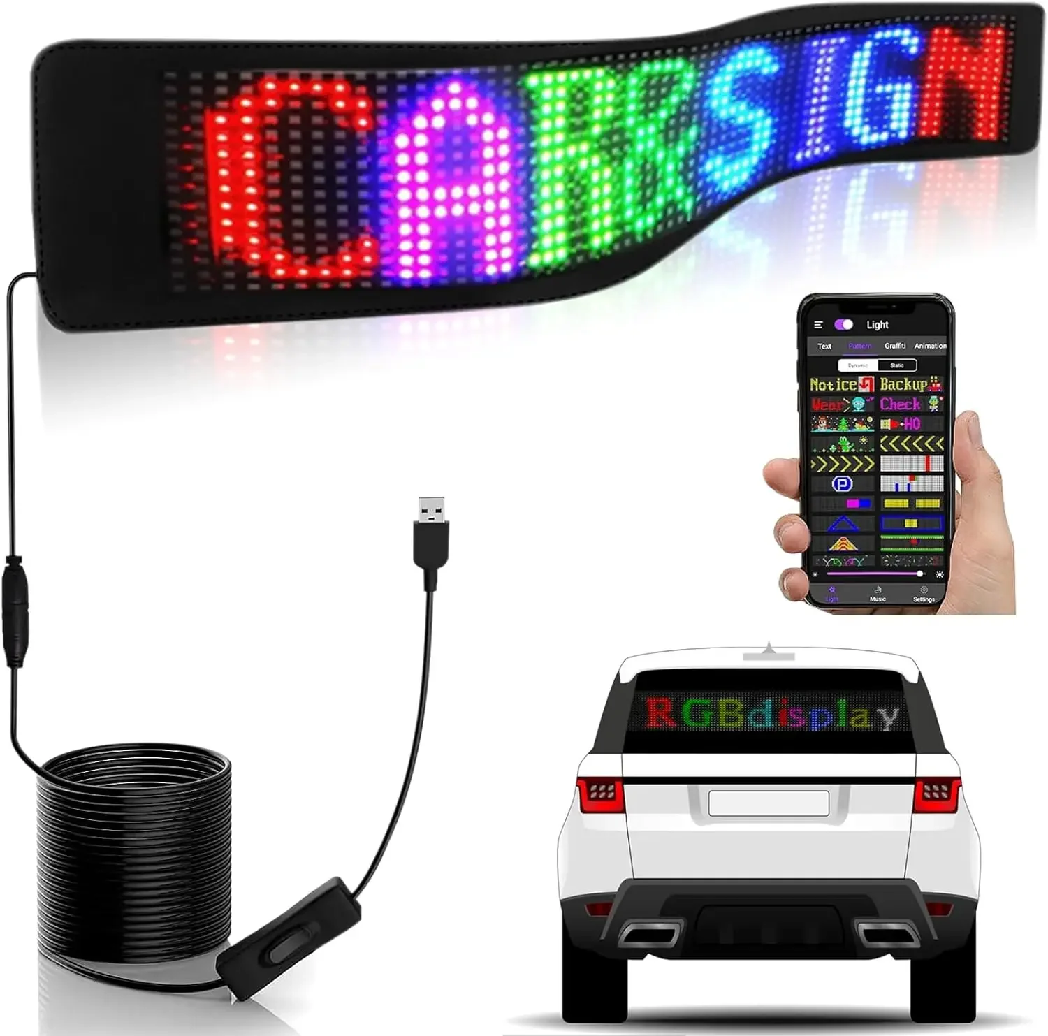 

BOTAI LED DMX Digital Display Signage Programmable Scrolling Led Panel for Car and Shop Business Advertising Signage