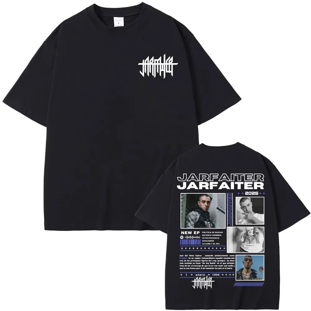 Camiseta con portada del rapero Jarfaiter Album Tour 2025, camisetas de Hip Hop Punk Pop Music para hombre, Camiseta cómoda de algodón de alta calidad
