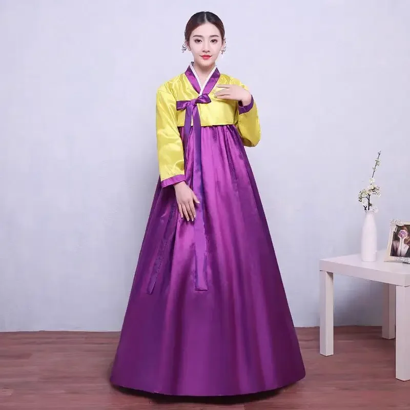 

Vrouwen Hanbok Jurk Koreaanse Mode Oude Kostuums Traditionele Partij Aziatische Paleis Cosplay Prestatie Kleding 10 Kleur